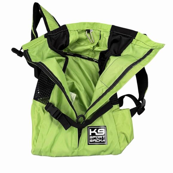 K9 Sport Sack Pet Dog Cat Carrier Backpack Lime Green Size M Ventilated - Picture 2 of 12